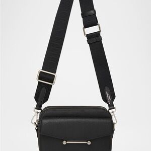 Strathberry Black Crossbody Bag with Silver Accents